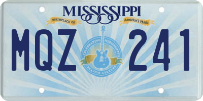 MS license plate MQZ241