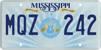 MS license plate MQZ242