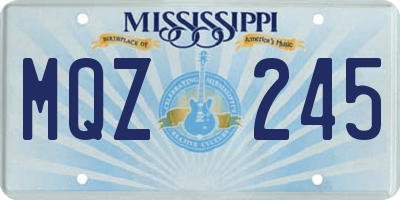 MS license plate MQZ245