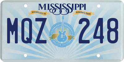 MS license plate MQZ248