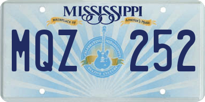 MS license plate MQZ252