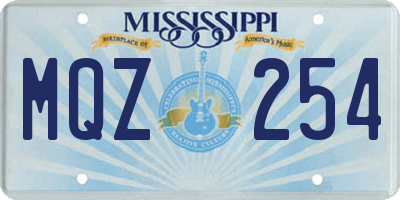 MS license plate MQZ254