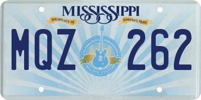 MS license plate MQZ262