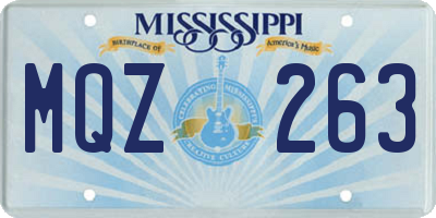 MS license plate MQZ263