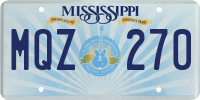 MS license plate MQZ270
