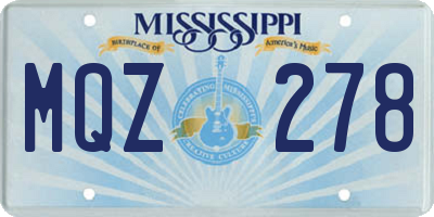 MS license plate MQZ278