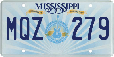 MS license plate MQZ279
