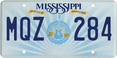 MS license plate MQZ284