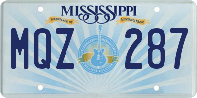 MS license plate MQZ287