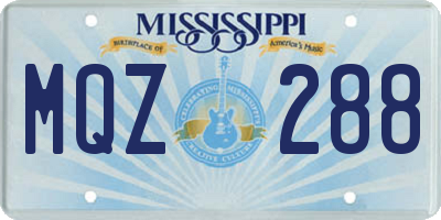 MS license plate MQZ288