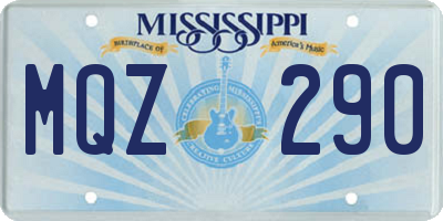 MS license plate MQZ290
