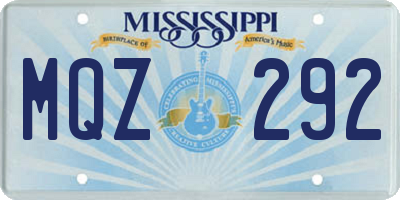 MS license plate MQZ292