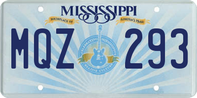 MS license plate MQZ293