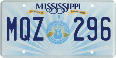 MS license plate MQZ296
