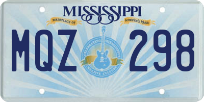 MS license plate MQZ298