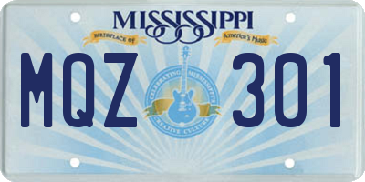 MS license plate MQZ301