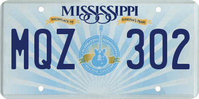 MS license plate MQZ302