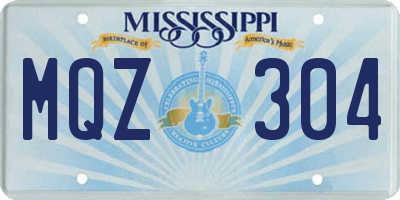 MS license plate MQZ304