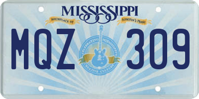 MS license plate MQZ309