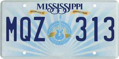 MS license plate MQZ313