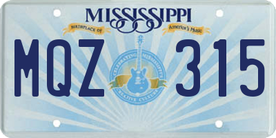 MS license plate MQZ315