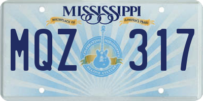 MS license plate MQZ317