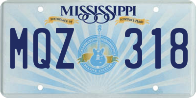 MS license plate MQZ318