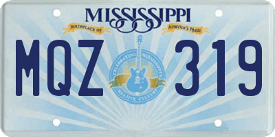 MS license plate MQZ319