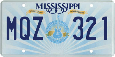 MS license plate MQZ321