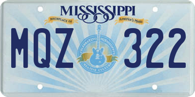 MS license plate MQZ322
