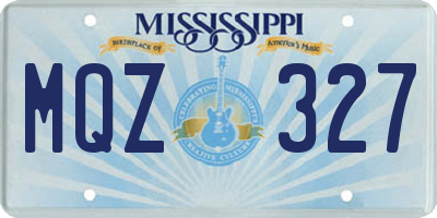 MS license plate MQZ327