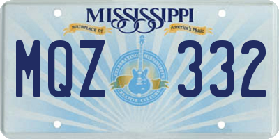 MS license plate MQZ332