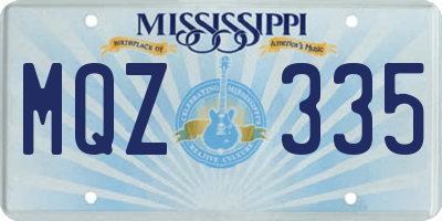 MS license plate MQZ335