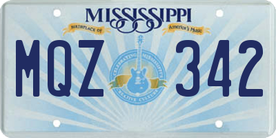 MS license plate MQZ342