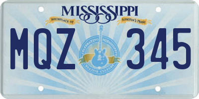 MS license plate MQZ345