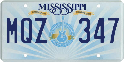 MS license plate MQZ347