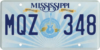 MS license plate MQZ348