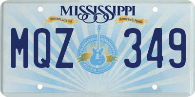 MS license plate MQZ349
