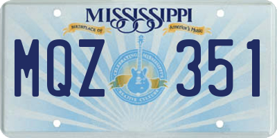 MS license plate MQZ351