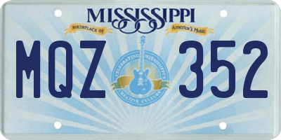 MS license plate MQZ352