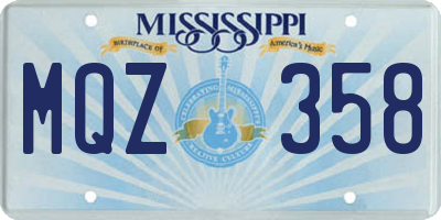MS license plate MQZ358
