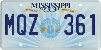 MS license plate MQZ361