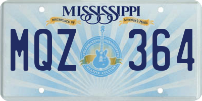 MS license plate MQZ364