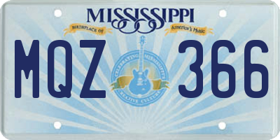 MS license plate MQZ366