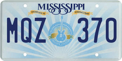 MS license plate MQZ370