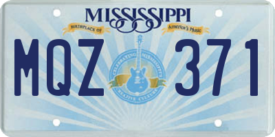 MS license plate MQZ371