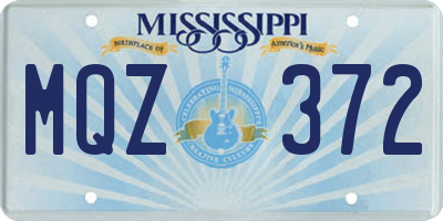 MS license plate MQZ372
