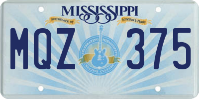 MS license plate MQZ375
