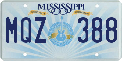MS license plate MQZ388
