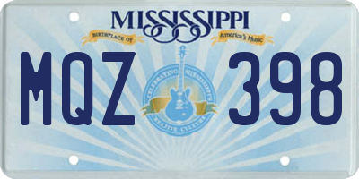 MS license plate MQZ398